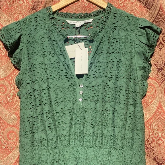 NWT Shell Eyelet Veronica Veronica Beard Adelaide Scalloped Eyelet-Embroidered Jacket  main image 3